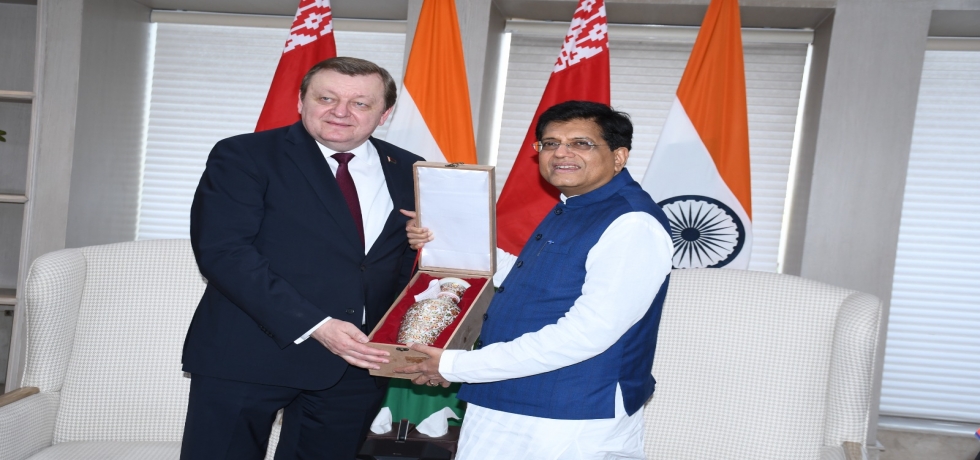 The Foreign Minister of Belarus, H.E. Sergei Alenik met the Commerce and Industry Minister of India, Shri Piyush Goyal on 12 March 2024 in New Delhi.
